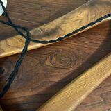 Suspension Rispal en bois avec globes opalin