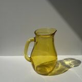 Vintage yellow glass pitcher H20.5