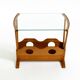 Beautiful mid-century modern side table with magazine rack, made of ash woo