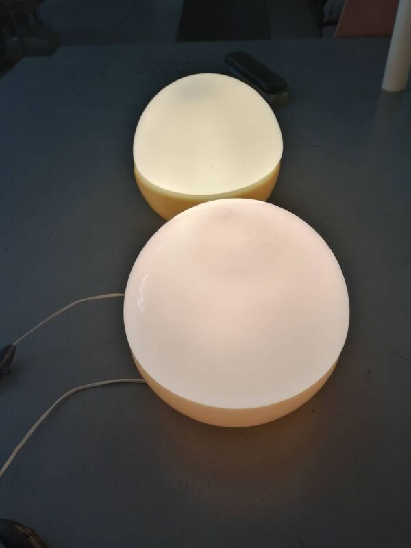 Paire de lampes de table en verre vintage