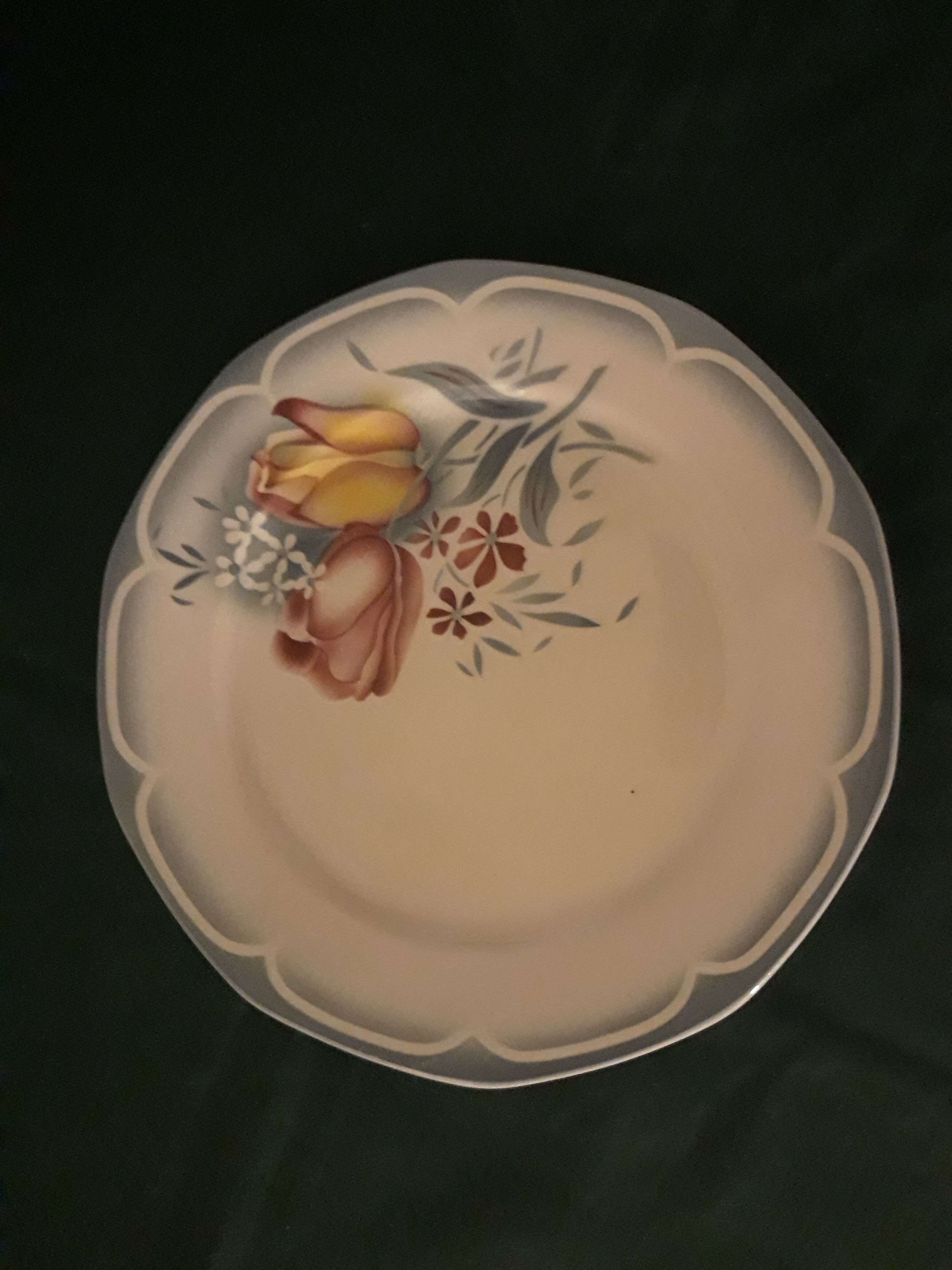 Lot of 6 plates dessert Sarreguemines edge blue/tulips