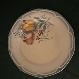 Lot of 6 plates dessert Sarreguemines edge blue/tulips