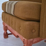 Ensemble de fauteuils bois de chêne laine état d’origine années 1970