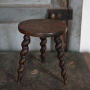 Vintage stool, wooden stool, tripod stool with turned legs, plant stand.