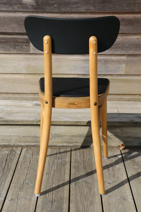 Chair 1950 skaï black light beech