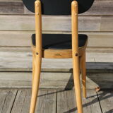 Chair 1950 skaï black light beech