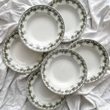 6 “Violetta” ironstone soup plates from Moulin des Loups Hamage
