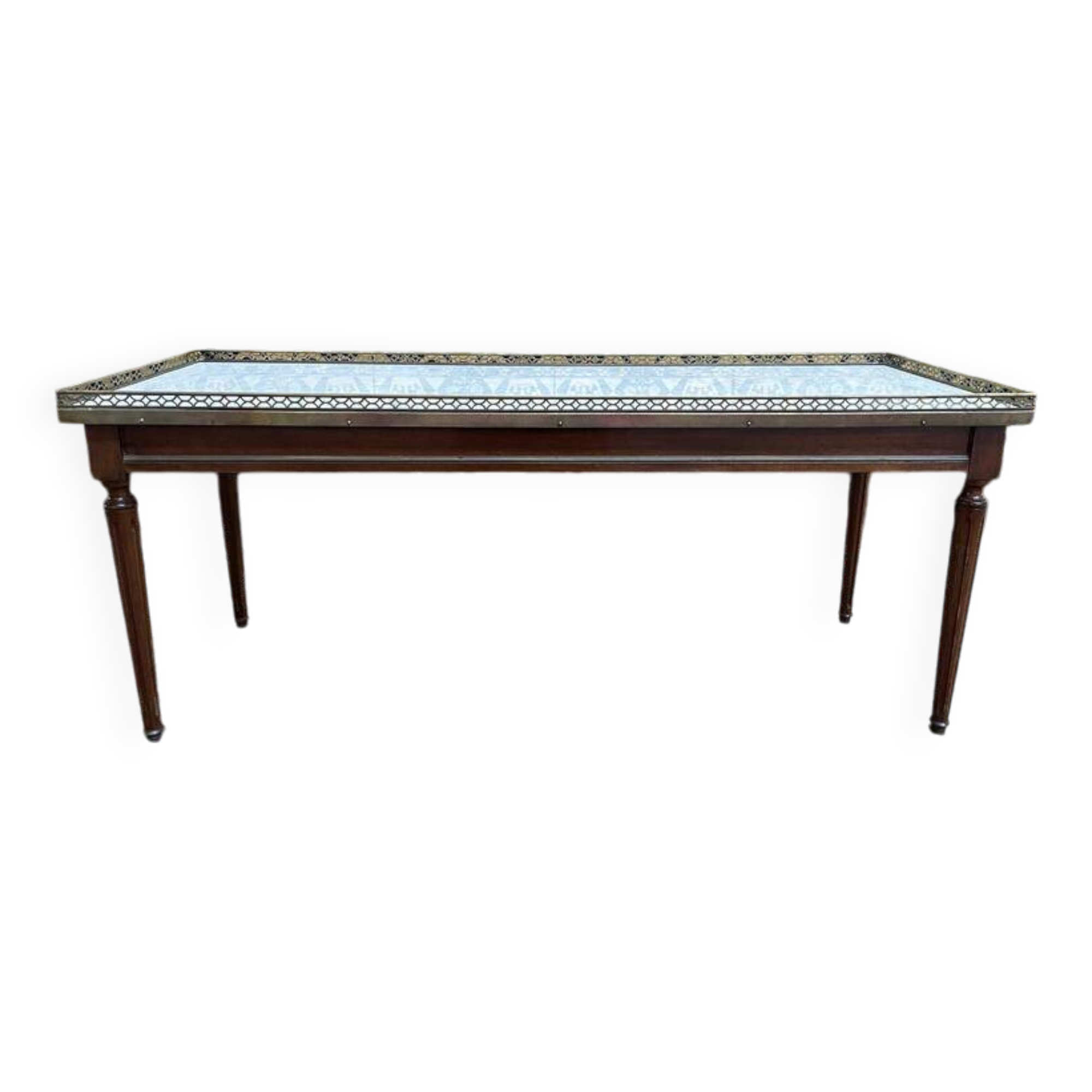 Louis XVI style coffee table in Carrara marble