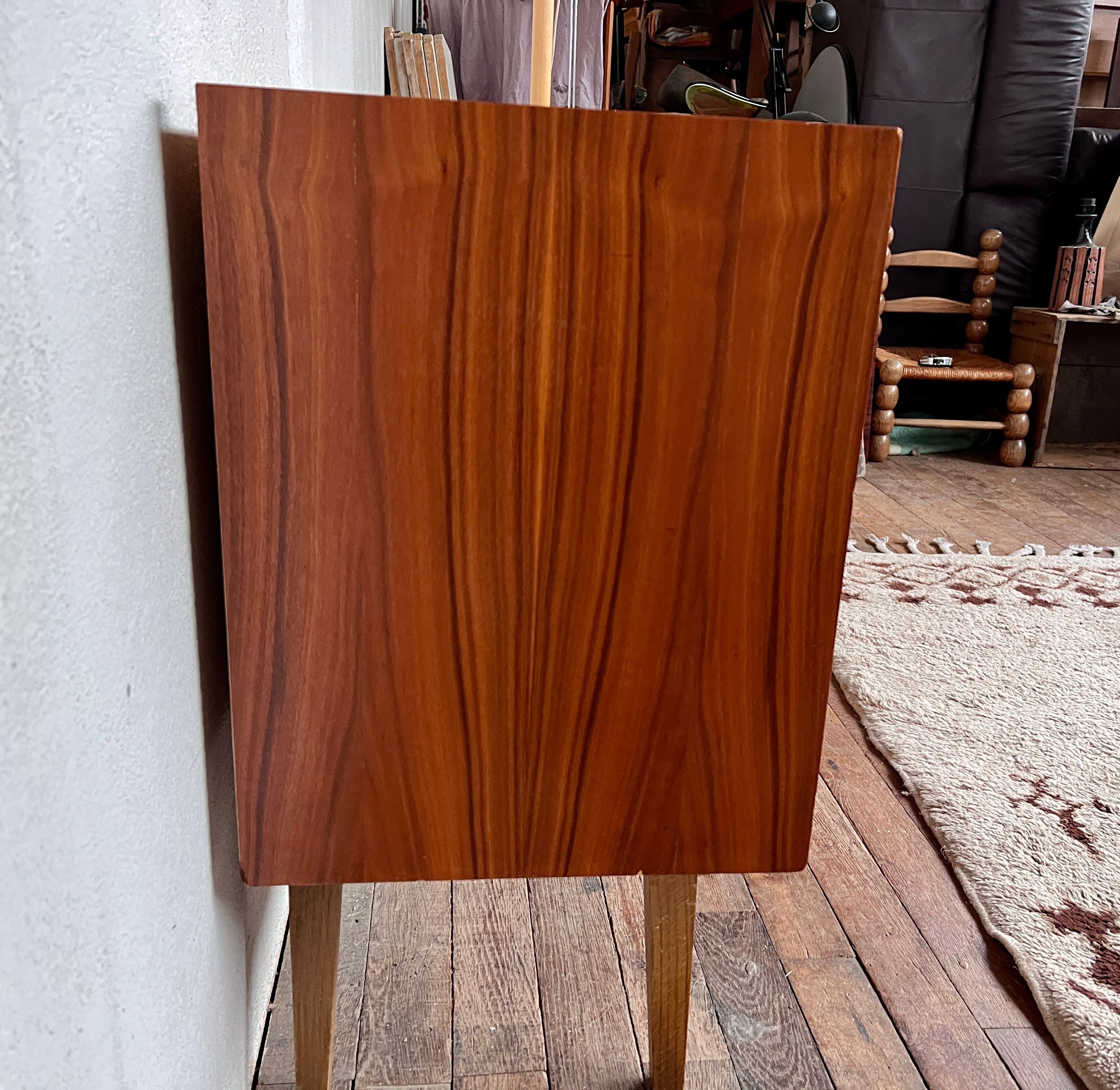 Vintage teak compass feet