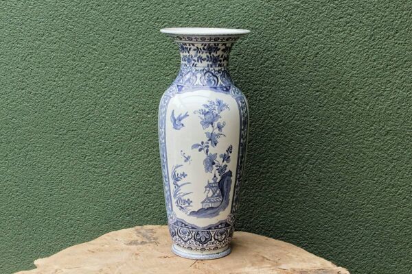 Vase balustre Gien, décor japonisant