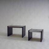 Set of 2 tiled nesting side tables