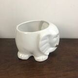Cache pot éléphant vintage blanc et doré