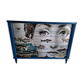 Commode vintage / ensemble de tiroirs upcycled fornasetti
