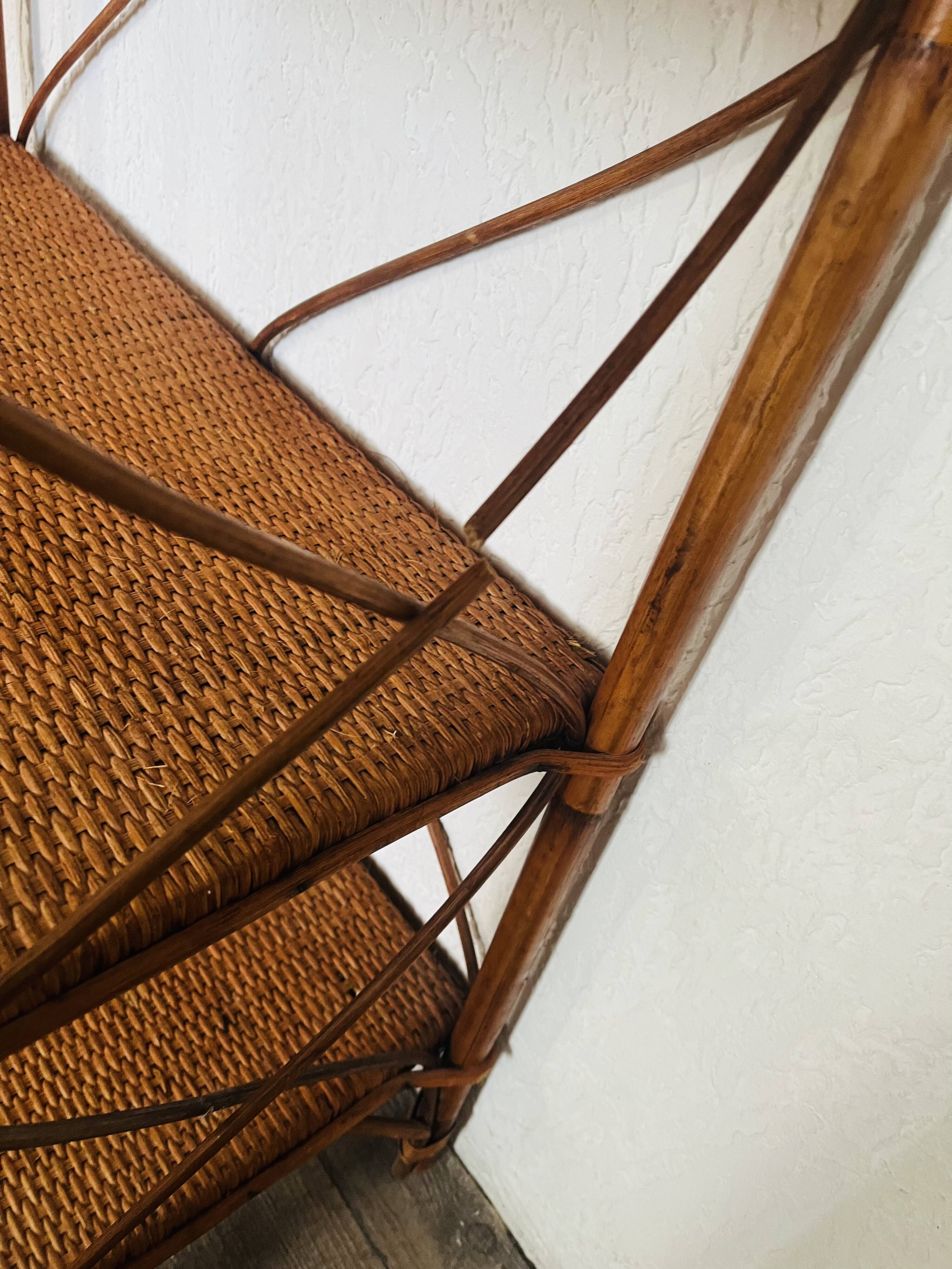 Rattan bookcase shelf