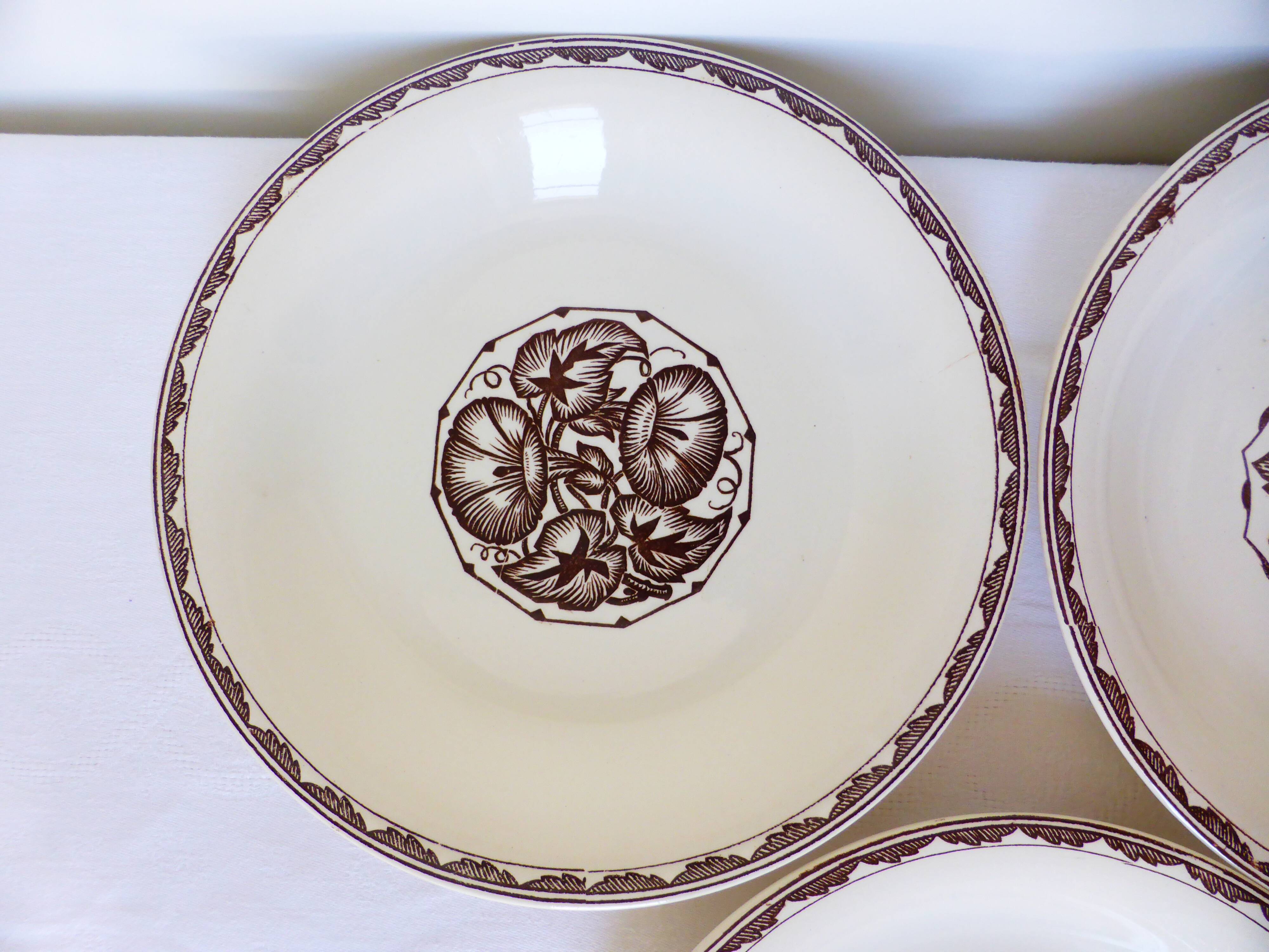 3 Sarreguemines soup plates, Argonne model 210744