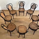 Série de 8 chaises viennoises N.33 de J&J Kohn, 1900