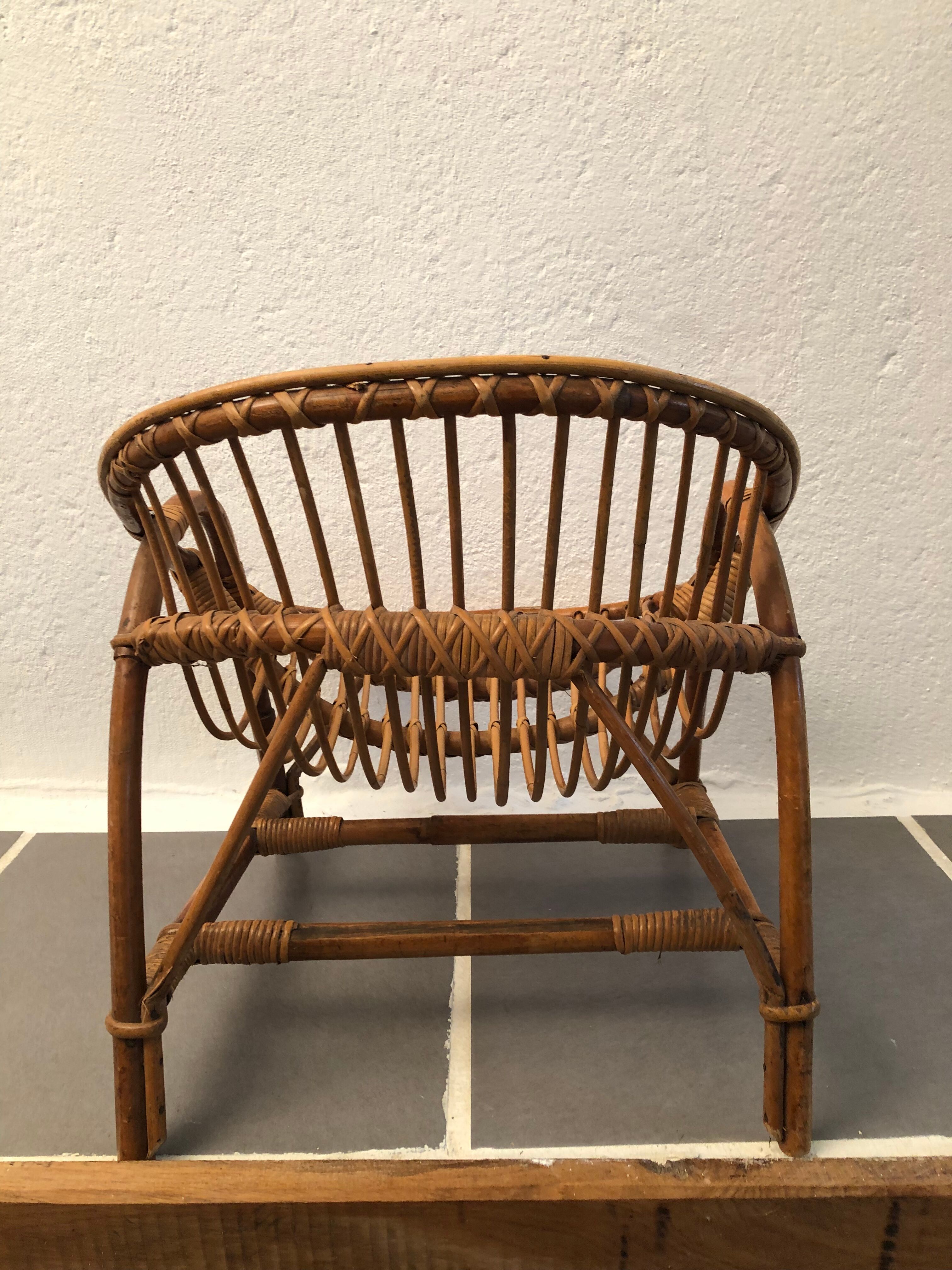 Vintage rattan basket chair