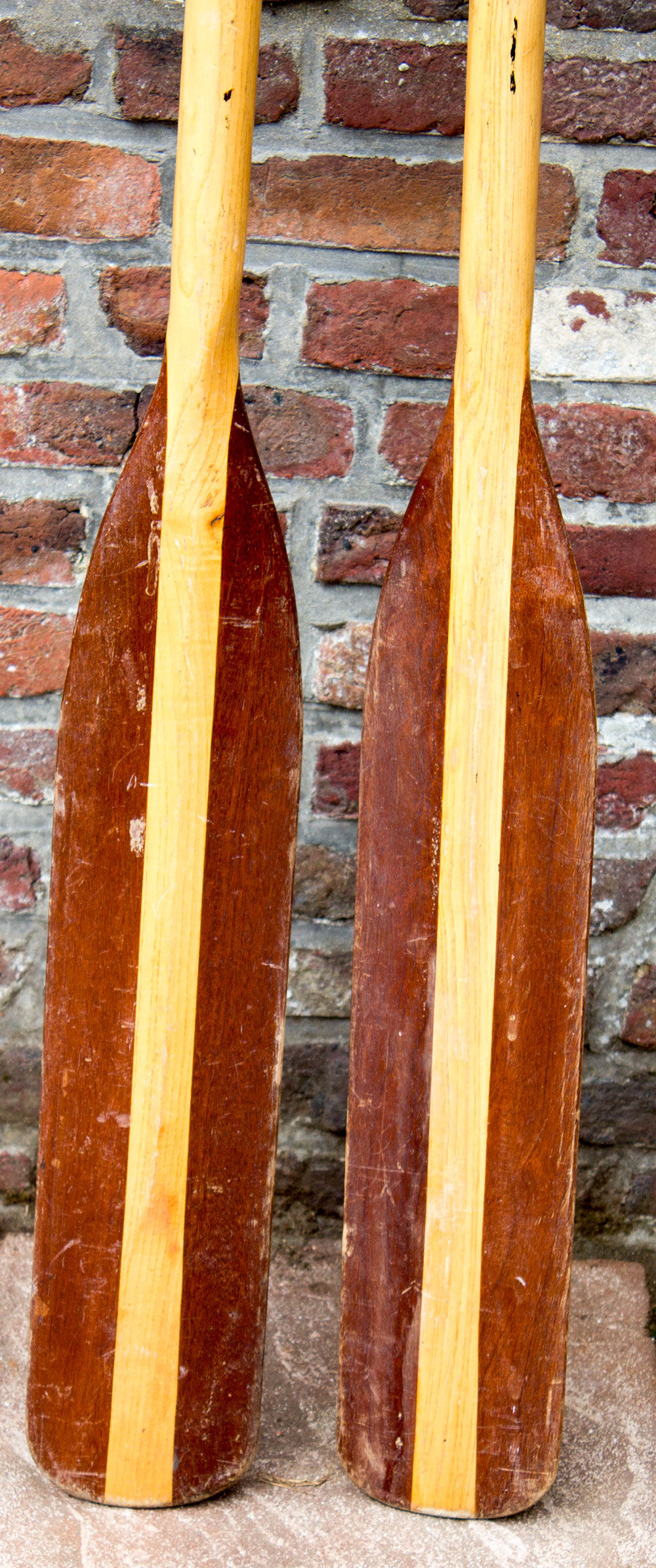 Old pair of wooden paddles 180 cm