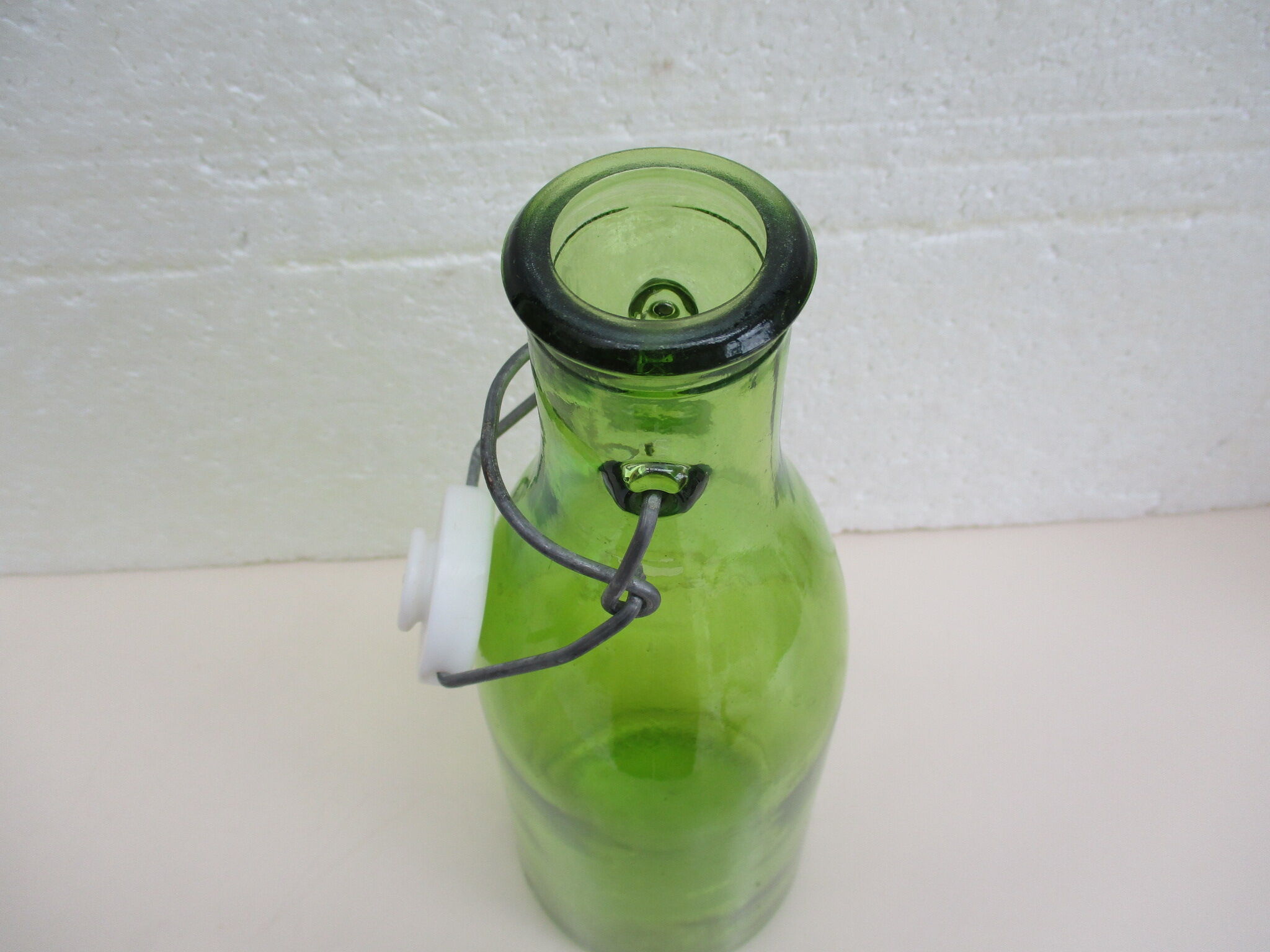 Green glass bottle