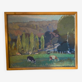 Paysage signé des années 50