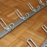 Grey school wall rack 10 hooks 1500mm