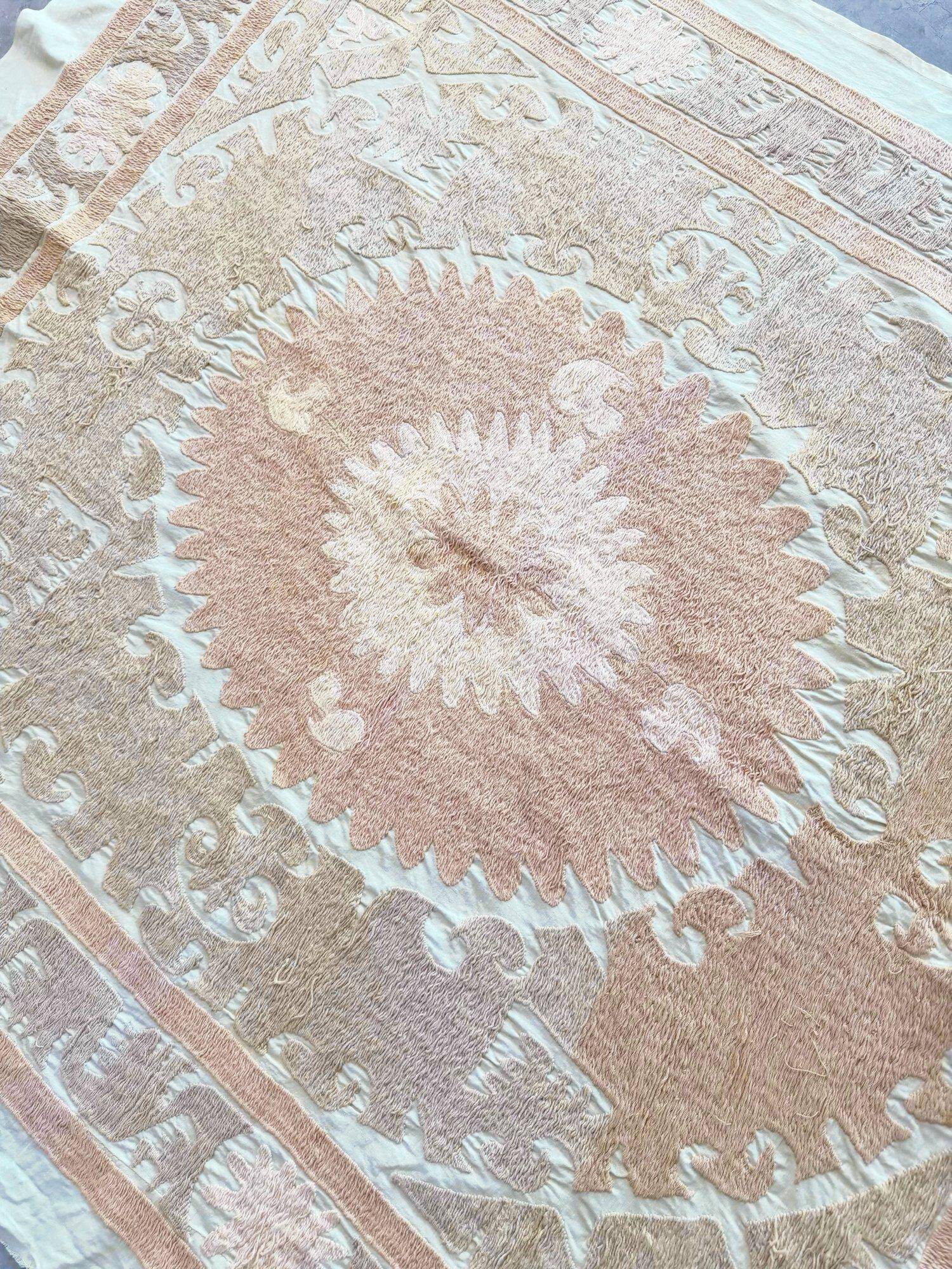 Vintage hand-embroidered tablecloth 124x143 cm