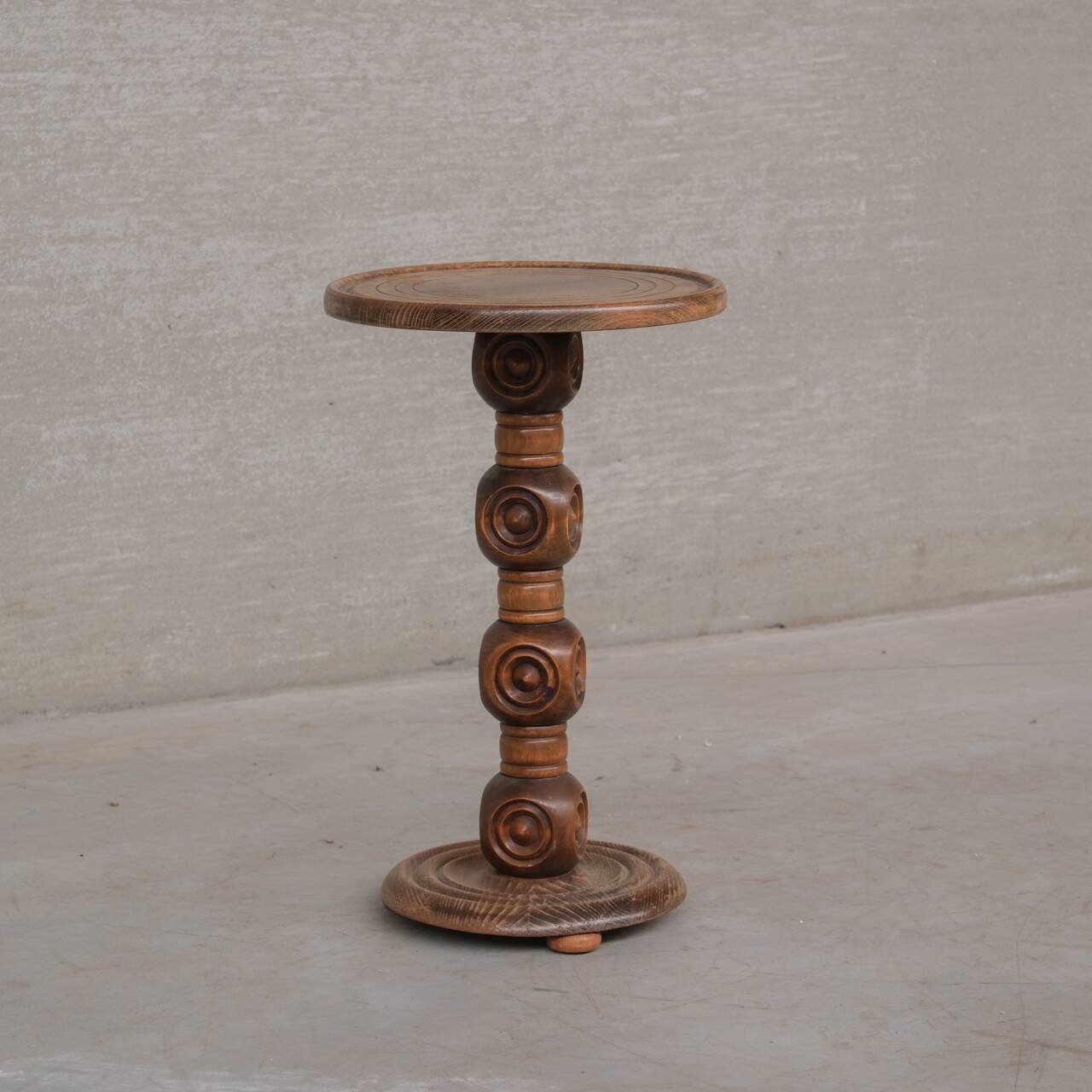 French Mid-Century Wooden Side Table or Pedestal