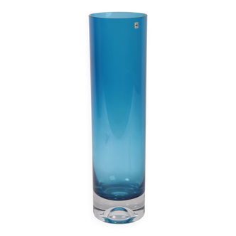 Vintage gral germany blue glass vase, 1970s