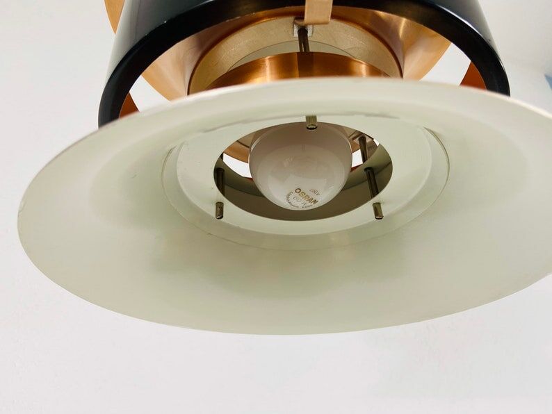 Danish copper hanging lamp, 1960s