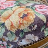 19th-century floral velvet bench