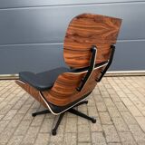 Vitra Eames Lounge Chair XL + Ottoman, Black leather & Santos Rosewood