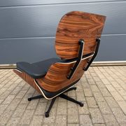 Vitra Eames Lounge chair XL + Ottoman, Zwart leder & Santos Palissander