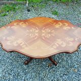 Coffee table with marquetry top