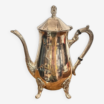 Classical art deco plated teapot jug, England 1940s.