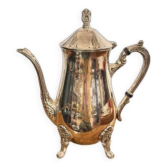 Classical art deco plated teapot jug, England 1940s.