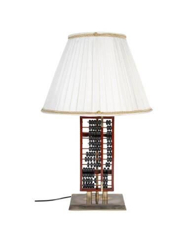 Table lamp, abacus in lacquered wood and metal, 1960
