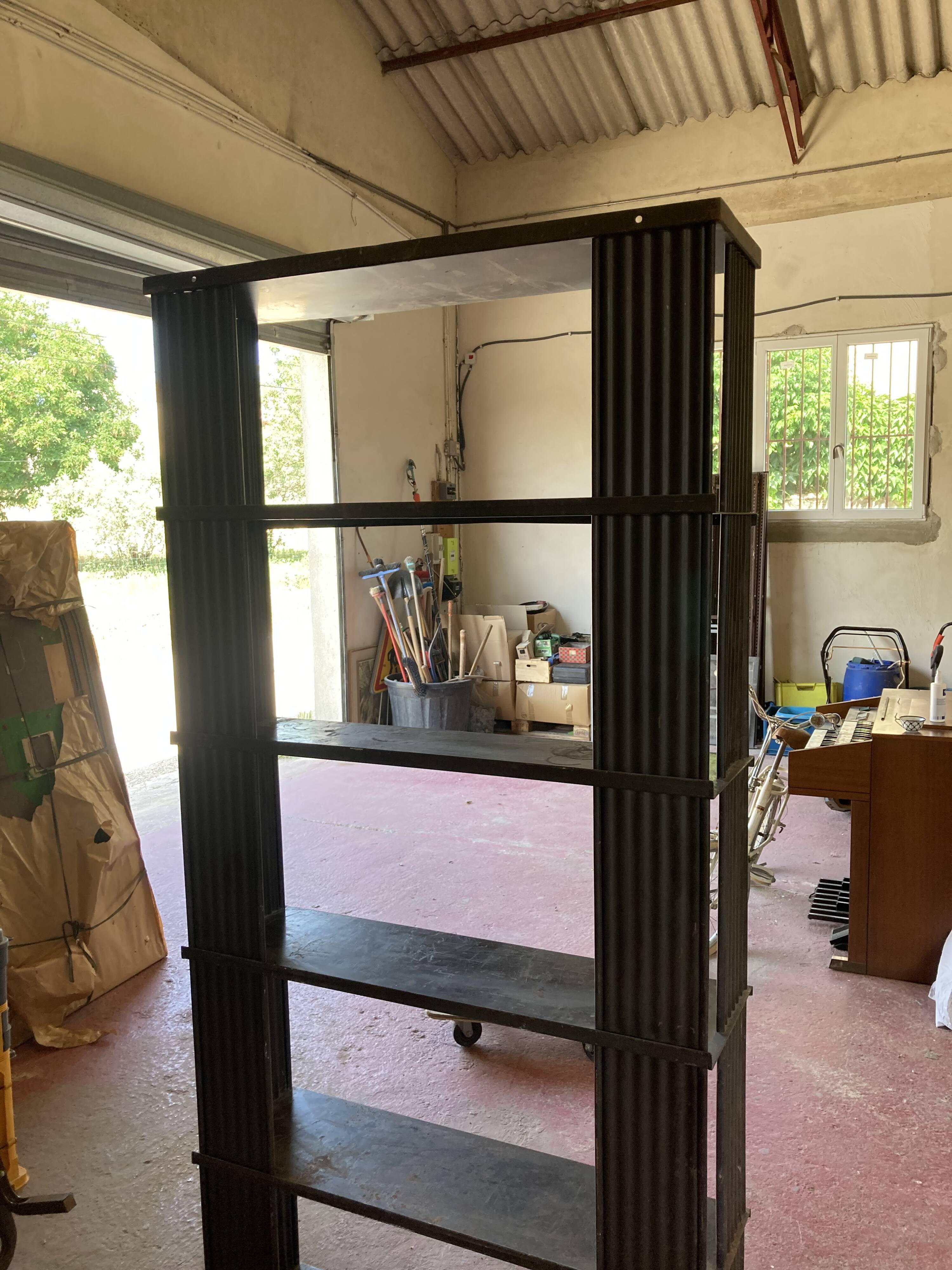 Black tole floor cabinet industrial style circa 1930