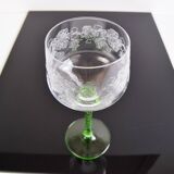 Set of six vintage stemmed glasses, 1960s.