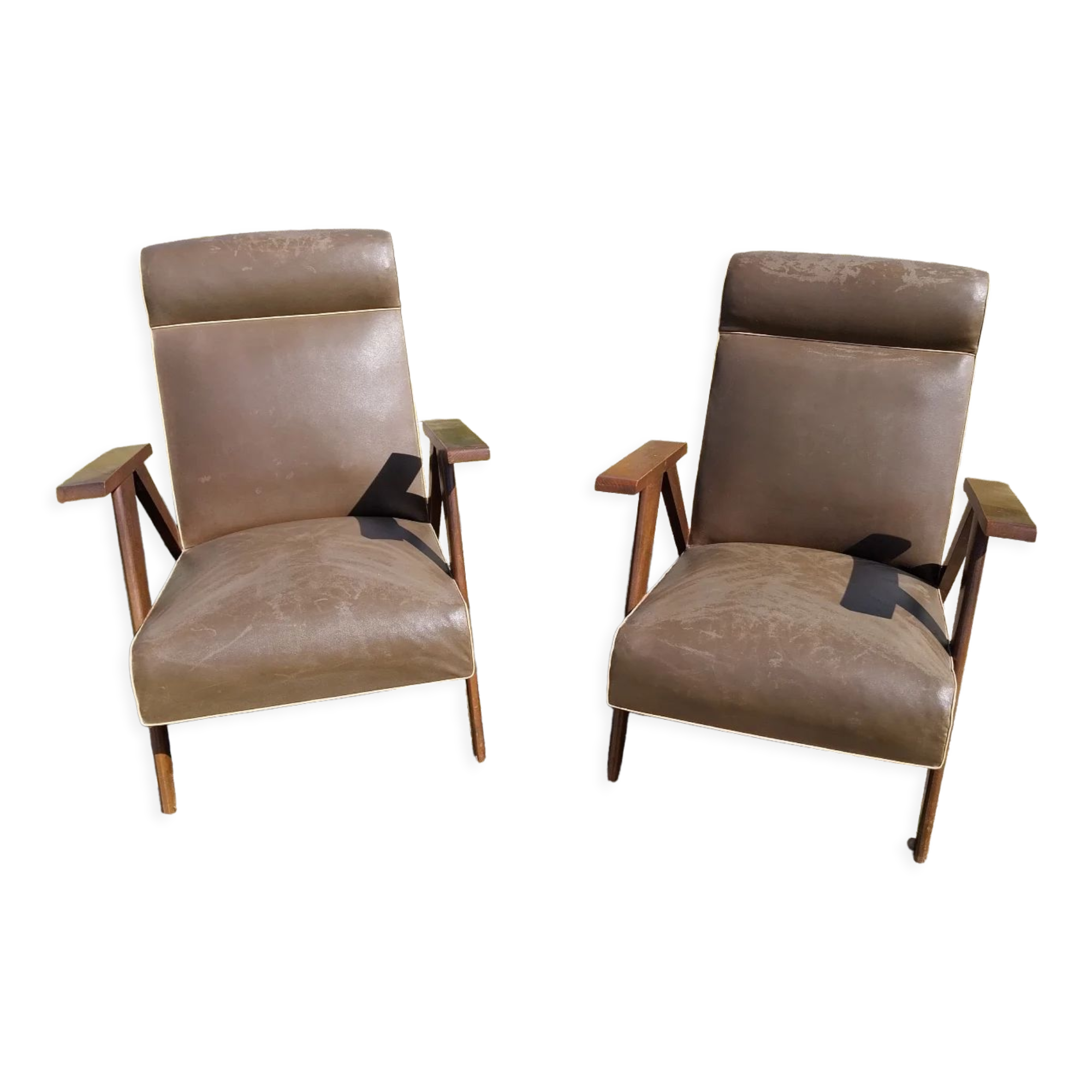 Midcentury green sky armchair