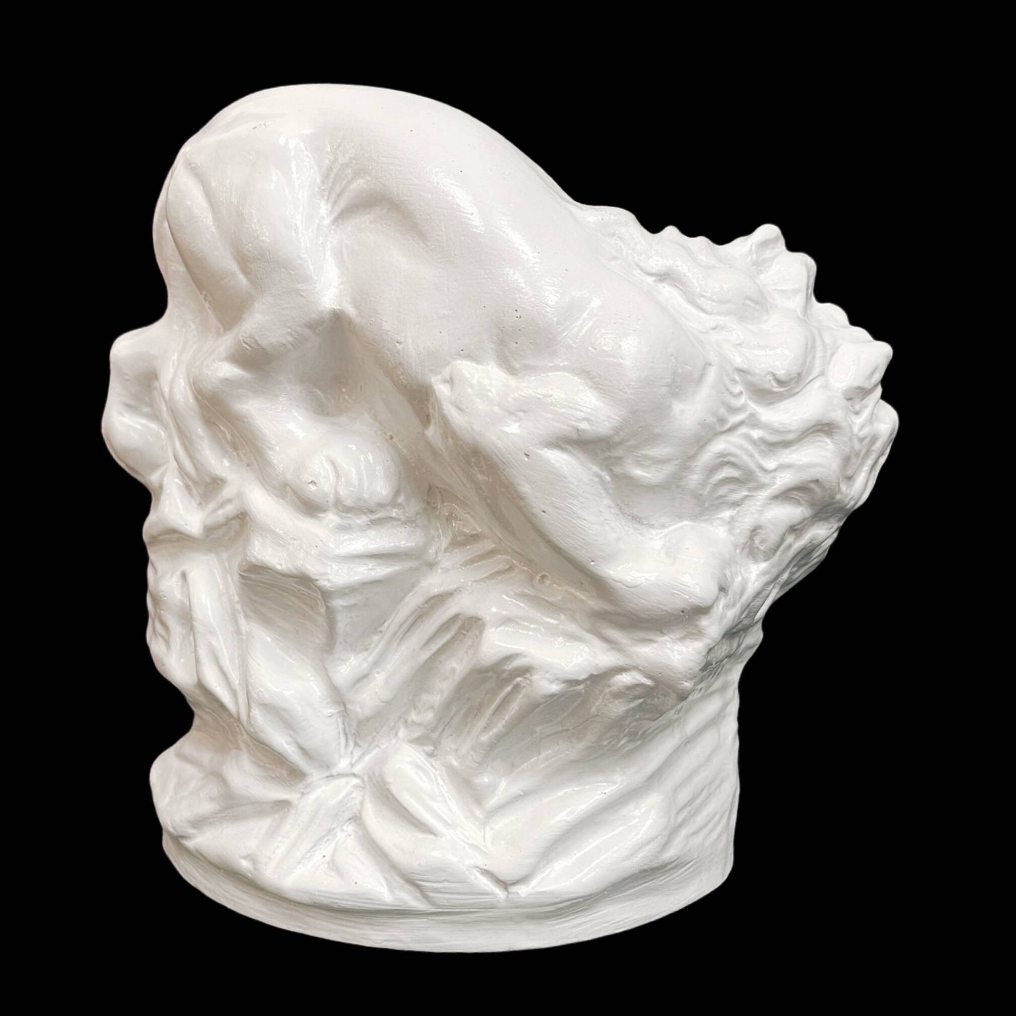 White clay, large Art Deco lion figure, Czech Republic, early 20th century