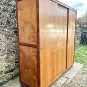 Wardrobe with 3 sliding doors in solid wood 1960