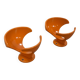 Set 2 x space age oranje haken, wandhaak, kapstok