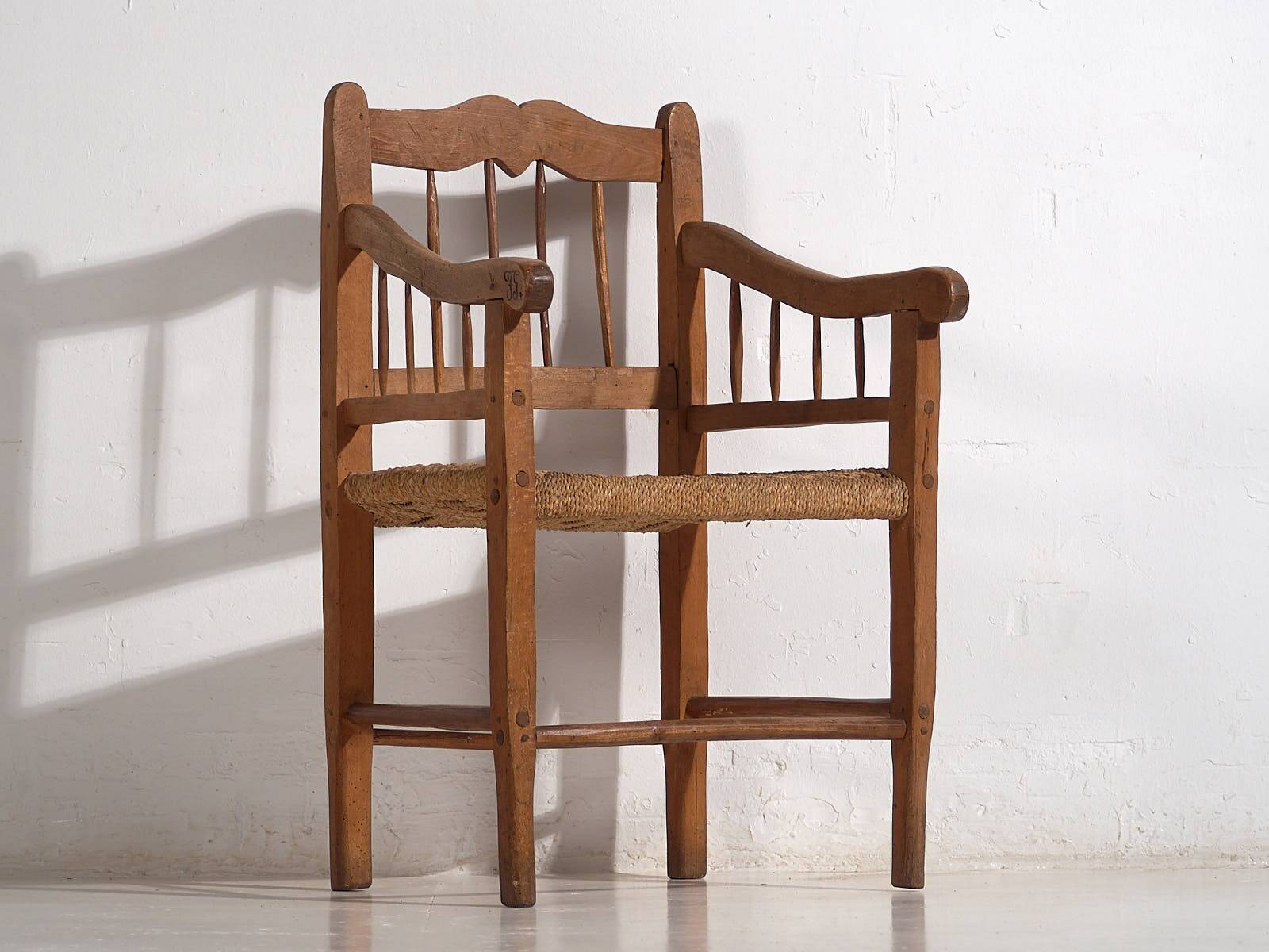 Antique solid wood armchair (c.1940) #4