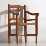 Fauteuil ancien en bois massif (c.1940) #4