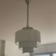 Art Deco pendant light in white Skycraper opaline