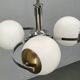 Chandelier en chrome et verre opalin Art Déco tchèque, années 1930