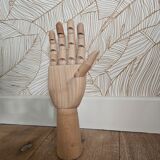 Large articulated wooden hand
