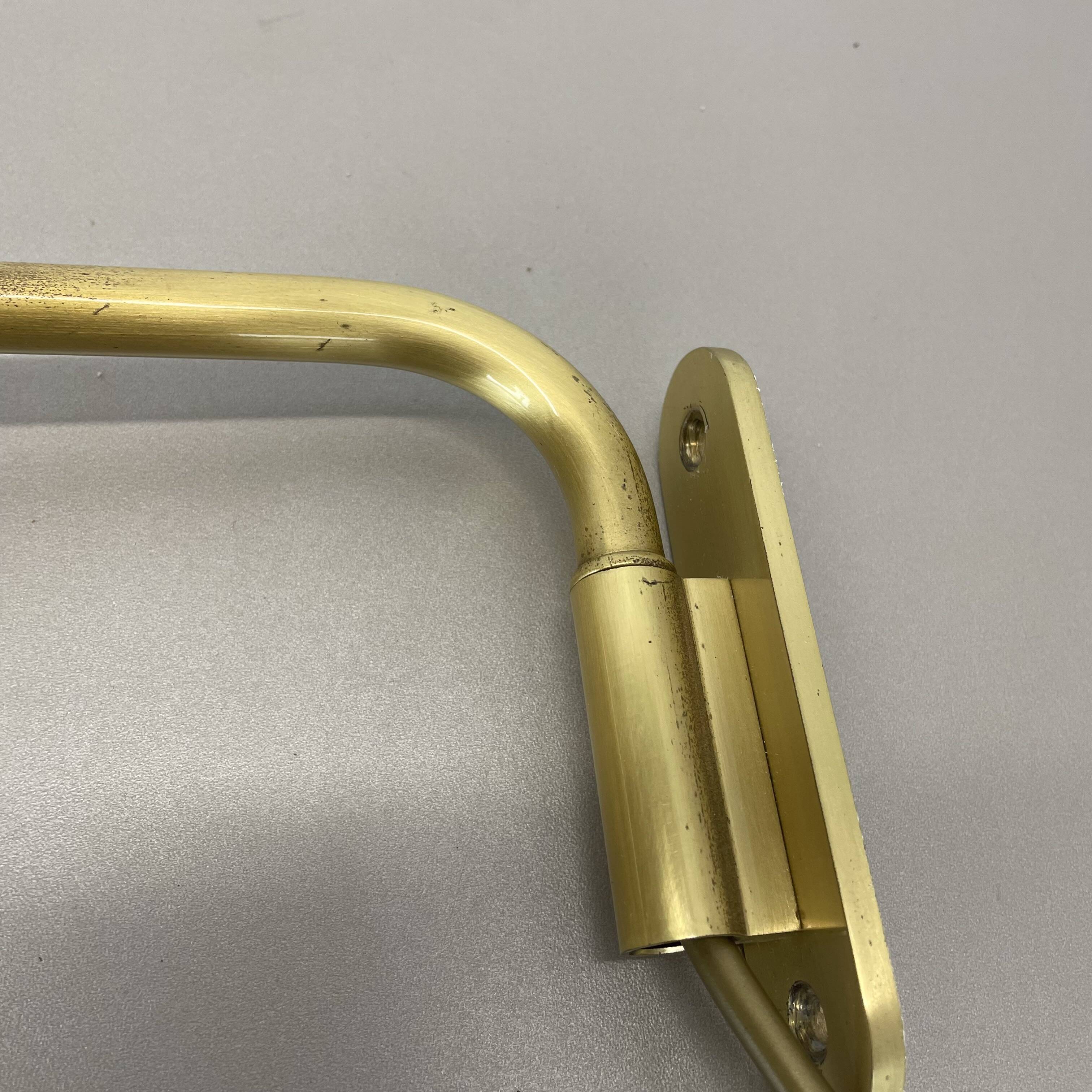 rare adjustable solid Brass Stilnovo Style Theatre spot Wall Light, Italy