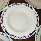 6 assiettes creuses Moulin des loups et Hamage Orchies France à motifs Années 50