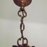 French vintage heavy brass 6 light empire style chandelier